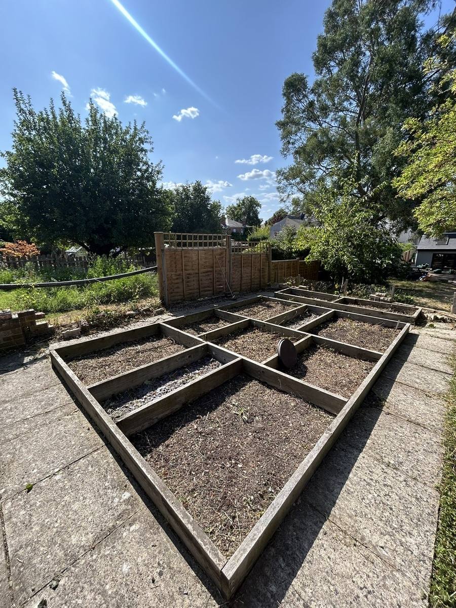 Flower bed after weeding
